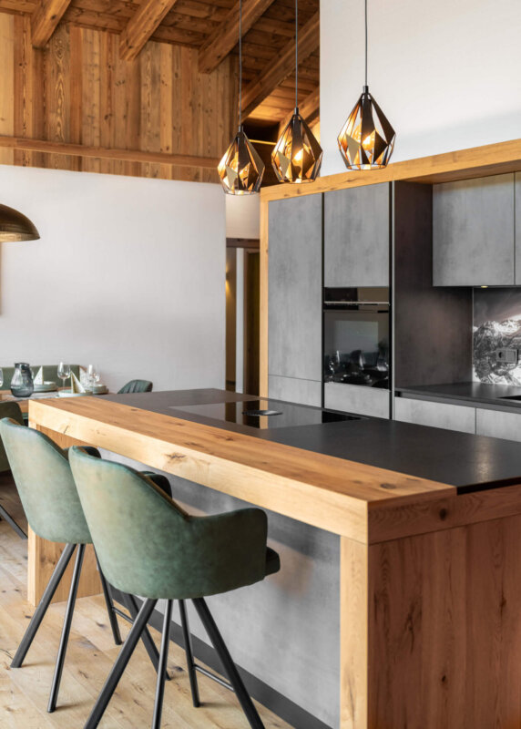 Küche im Apartment Weitblick